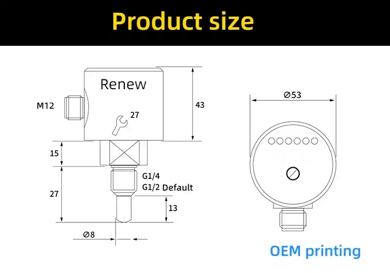 Thumbnail: Industrial Thermal Mass Flow Switch – Stainless Steel, Water & Oil, Adjustable