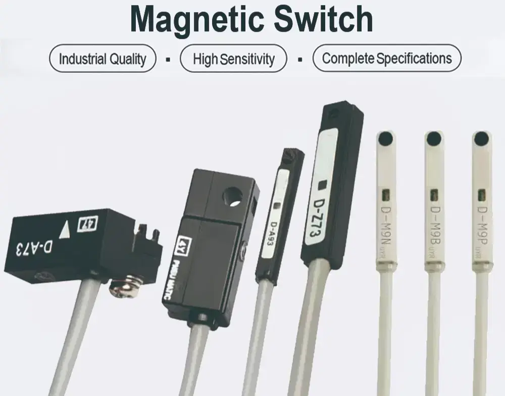 Compact magnetic reed switch sensor for reliable position and motion detection.