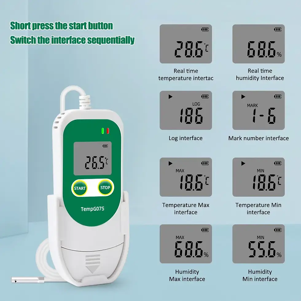Thumbnail: Temperature & Humidity Data Logger (IP65, CSV/PDF Reports, High-Precision)
