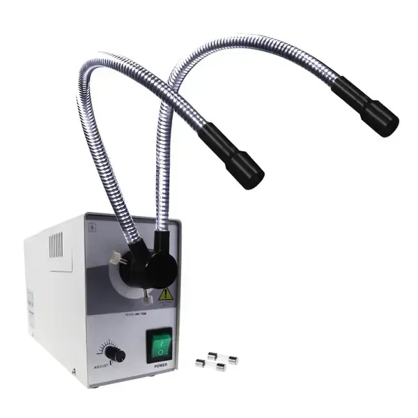 Fiber Optic Dual Light Microscope Illuminator – 150W Halogen
