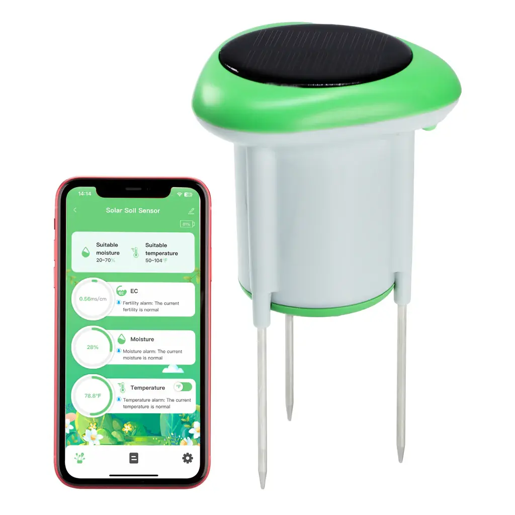 Solar Wireless Soil Sensor with WiFi App Monitoring
