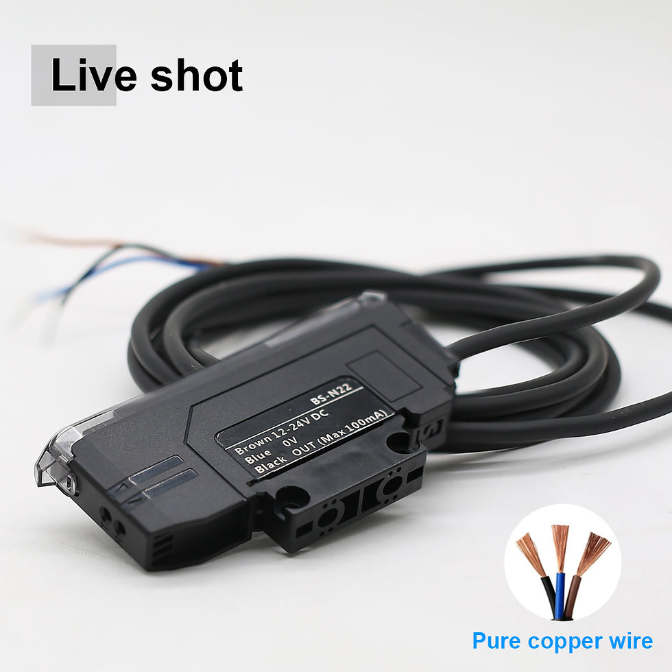 Thumbnail: Fiber Optic Photoelectric Amplifier Sensor – NPN / PNP, 12–24 V DC