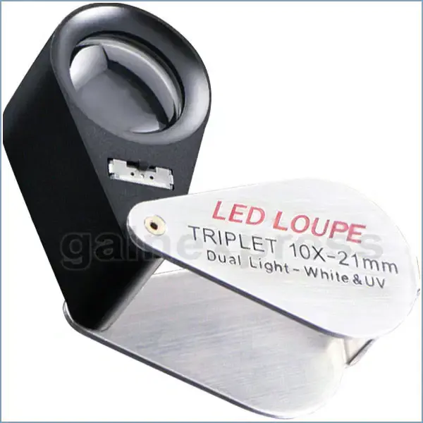 Thumbnail: 10x Triplet Loupe with LED & UV Light – 21mm Optical Glass Lens