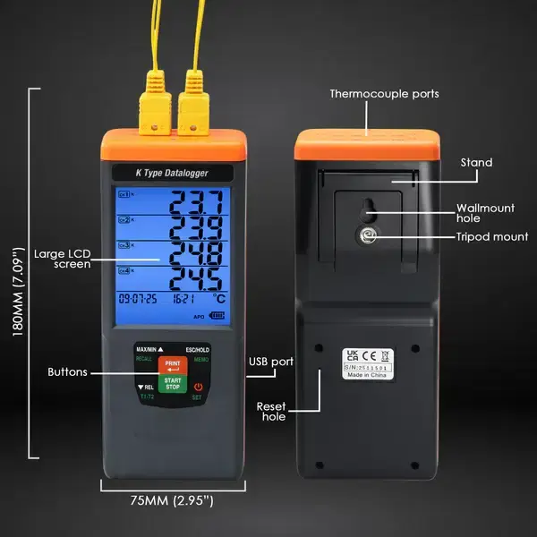 Thumbnail: 4-Channel K-Type Thermocouple Data Logger – Secure Multi-Point Temp Monitor