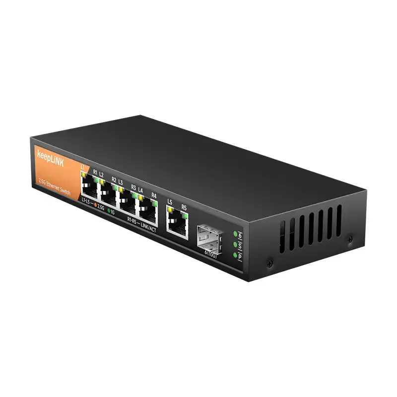 Thumbnail: 6-Port Multi-Gigabit Ethernet Switch – 5× 2.5GbE + 1× 10Gb SFP+, Unmanaged
