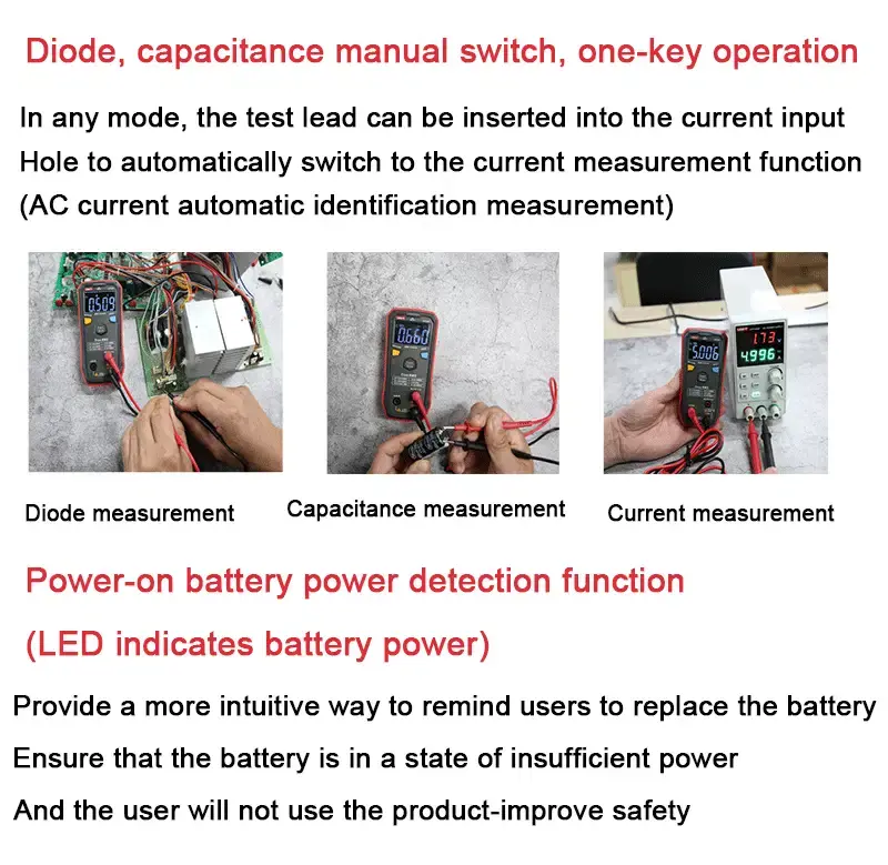 Thumbnail: Smart Auto-Ranging Digital Multimeter with NCV & EBTN Display (CAT III 600V)