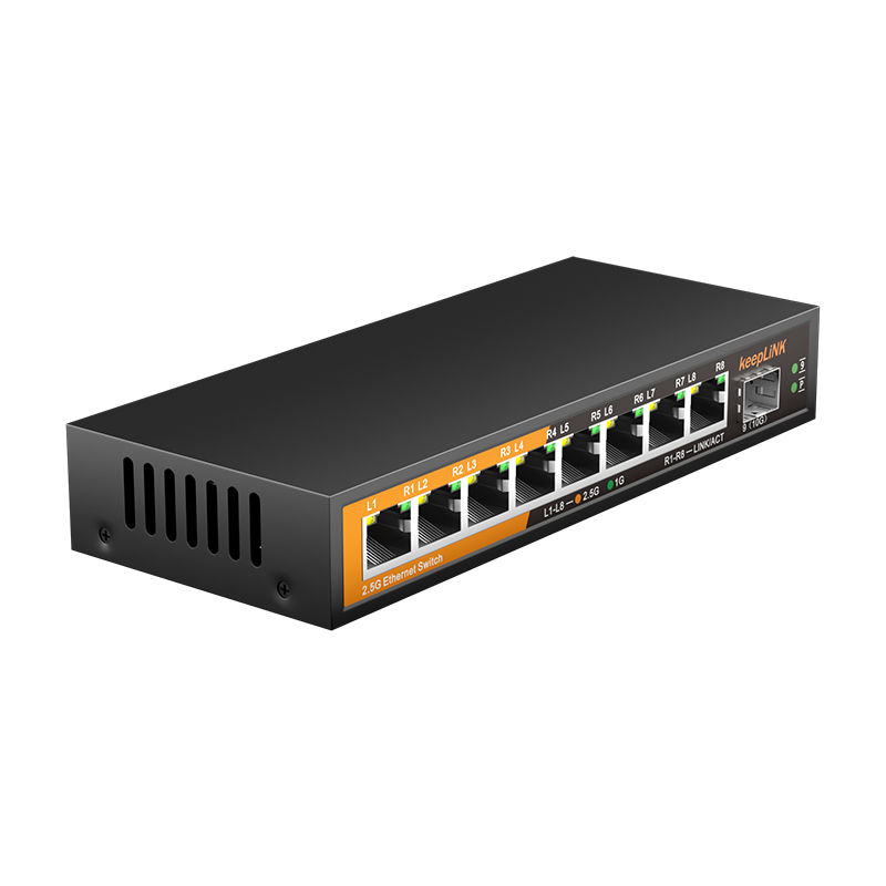 Thumbnail: 9-Port Multi-Gigabit Unmanaged Ethernet Switch with 8 × 2.5Gb RJ45 and 1 × 10Gb SFP+