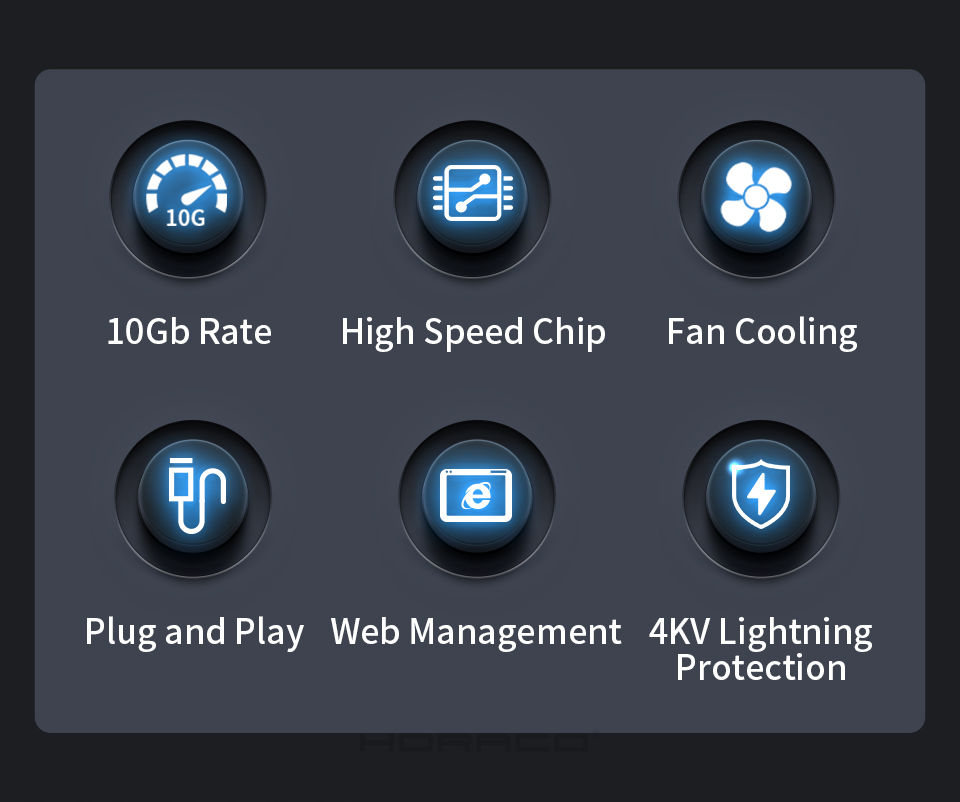 Thumbnail: 8-Port 10Gb Smart Web-Managed Ethernet Switch | 10G RJ45 | VLAN / QoS / LACP
