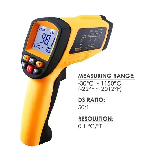 Professional Gun-Type Infrared Thermometer – Non-Contact Laser Temp Gun