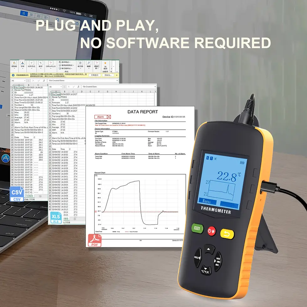 Thumbnail: Industrial Digital Temperature Data Logger – PT100 / PT1000 Handheld Thermometer