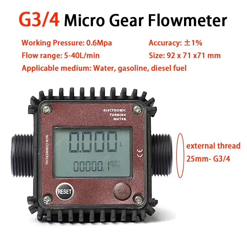 Thumbnail: Micro Turbine Flow Meter with RS485 Modbus for Water, Oil and Liquid Measurement
