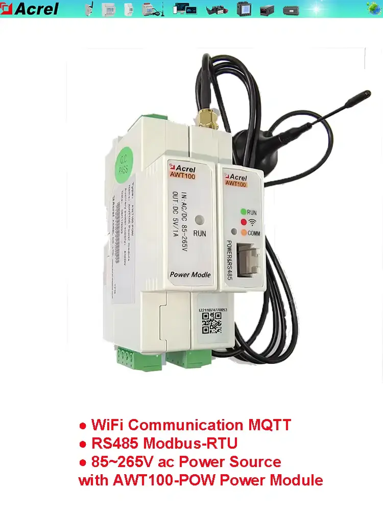 Thumbnail: Industrial IoT Gateway – WiFi / Ethernet, RS485 Modbus to MQTT / TCP Converter