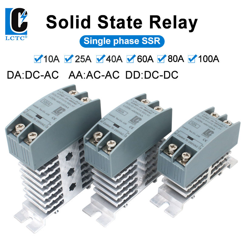 DIN Rail Solid State Relay with Integrated Heatsink (10A–120A)