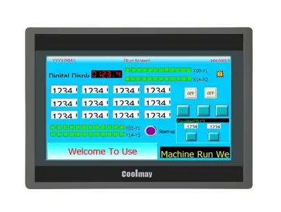 5" Industrial HMI Touch Panel – RS232, RS485, USB, Ethernet