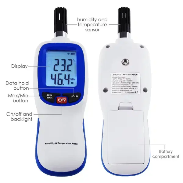 Thumbnail: Digital Temperature & Humidity Meter – Compact & Accurate