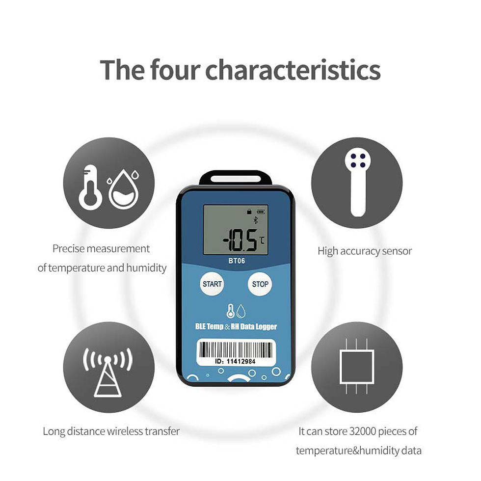 Thumbnail: Bluetooth Temperature & Humidity Data Logger – Reusable Digital RH & Temp Record
