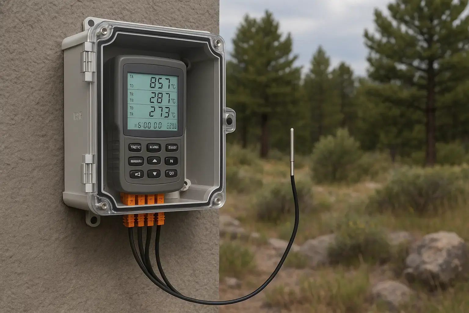 Outdoor Battery Powered 4-Channel Temperature Logger with IP66 Industrial Box