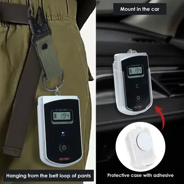 Thumbnail: Vehicle Carbon Monoxide (CO) Gas Alarm – Audible & Visual Safety Monitor