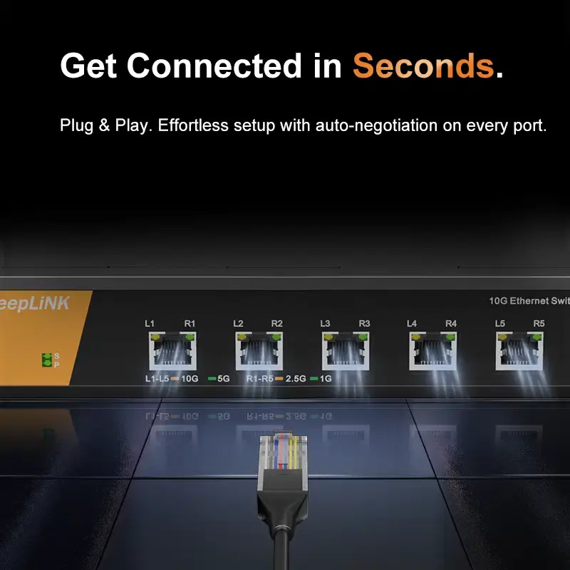 Thumbnail: 5-Port 10G Multi-Gigabit Unmanaged Ethernet Switch for High-Speed Networks
