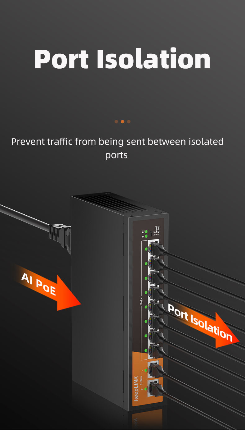 Thumbnail: 10-Port Gigabit Unmanaged PoE Ethernet Switch with 8 × PoE Ports and 2 × RJ45 Uplinks