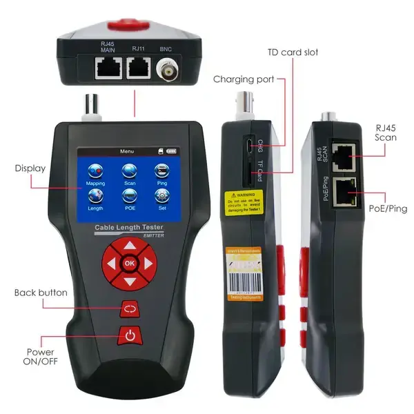 Thumbnail: Advanced Network Cable Tester with PoE, PING, Length Measurement & Port Flash