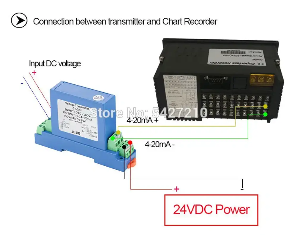 DC Voltage Transducer – Analog Signal Converter, 4–20 mA Output