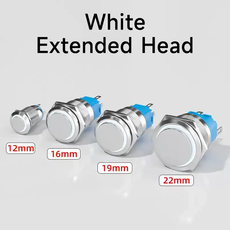 Thumbnail: Industrial Metal Push Button Switch with LED Indicator – Waterproof Panel Mount