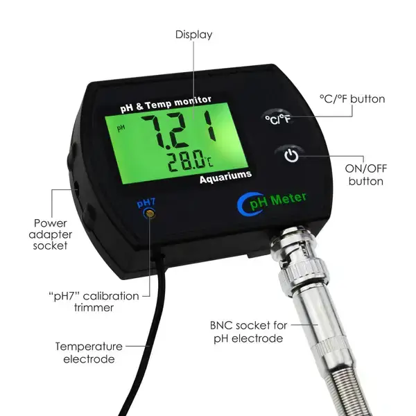 Compact pH & Temperature Tester – Dual Sensor Accuracy - Replaceable Electrode