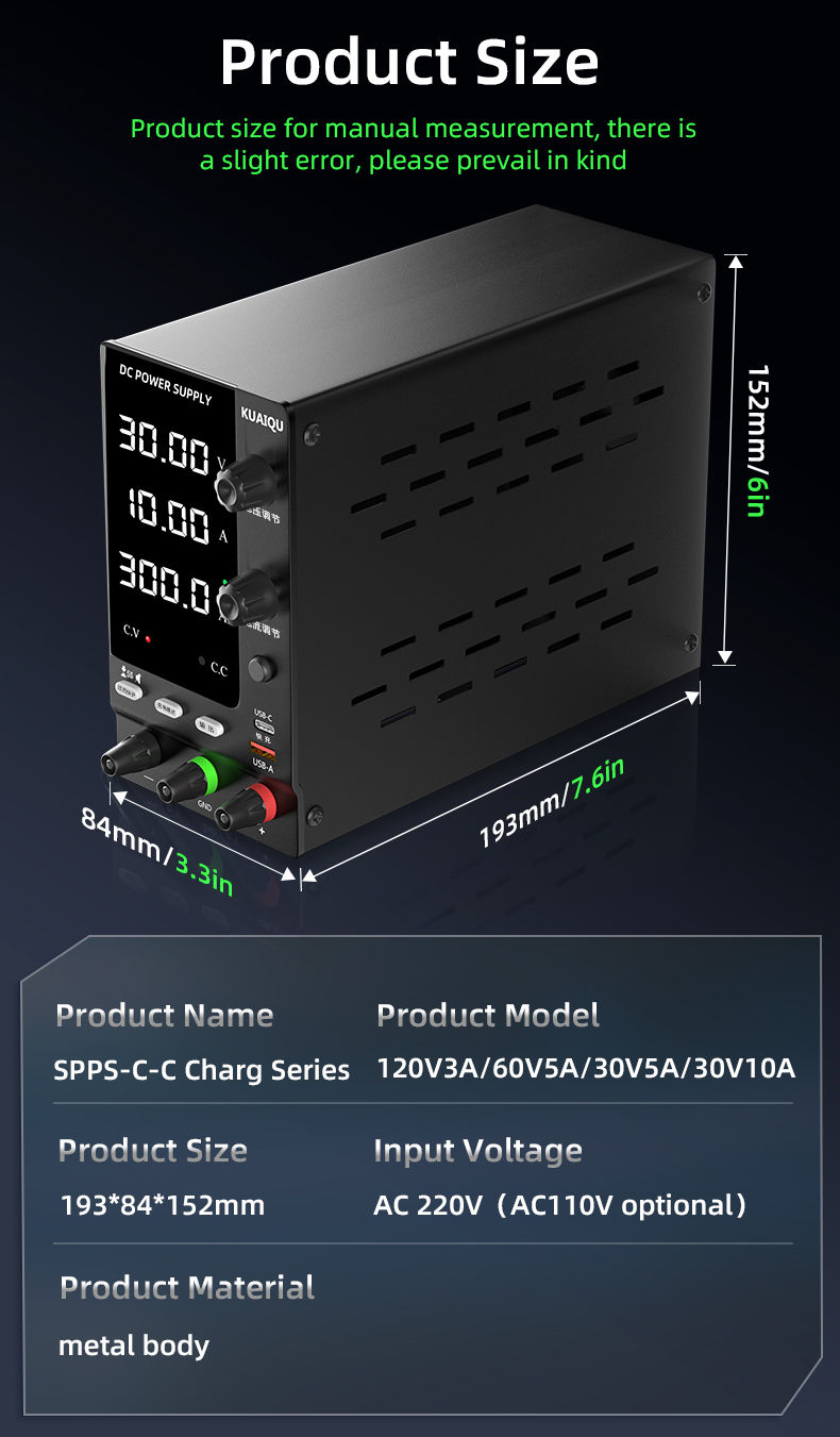 Thumbnail: Adjustable DC Battery Charging Power Supply with Intelligent Battery Mode