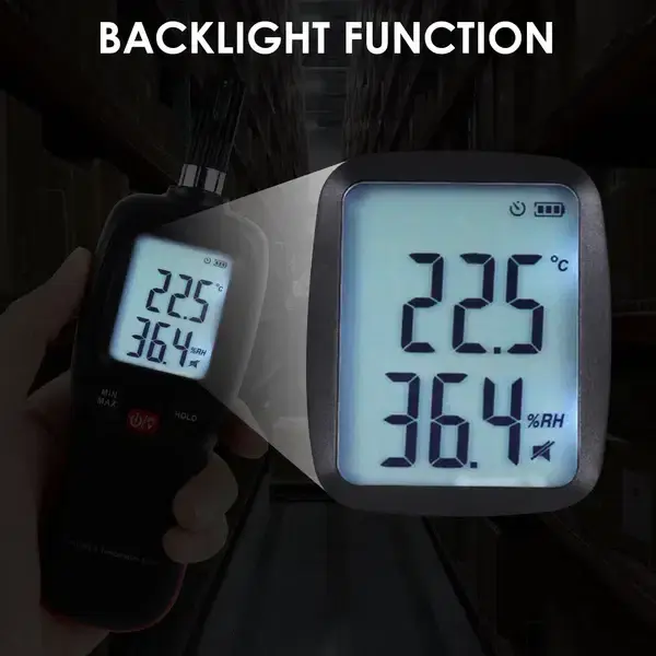 Thumbnail: Portable Temperature & Humidity Meter with Data Logging and Backlit Display