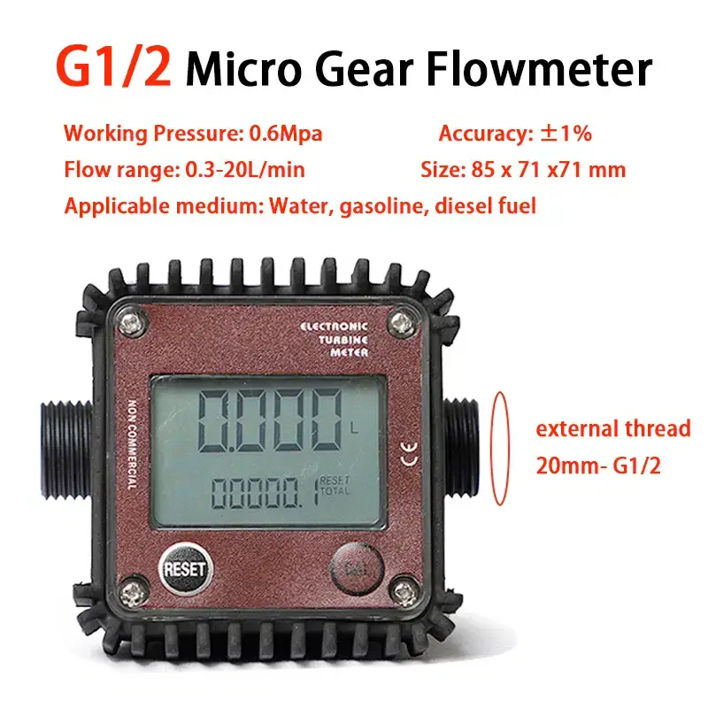 Thumbnail: Micro Turbine Flow Meter with RS485 Modbus for Water, Oil and Liquid Measurement