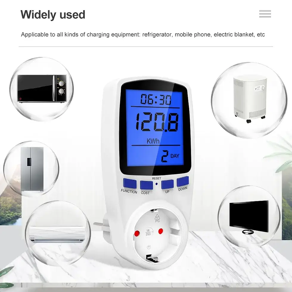 Thumbnail: Digital Wattmeter & Energy Meter – LCD kWh Power Meter (230V AC)
