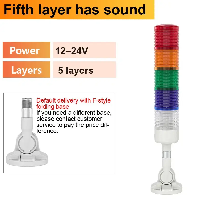 Thumbnail: Industrial Stack Light LED Tower Signal Light 1–5 Layer with Buzzer 24V
