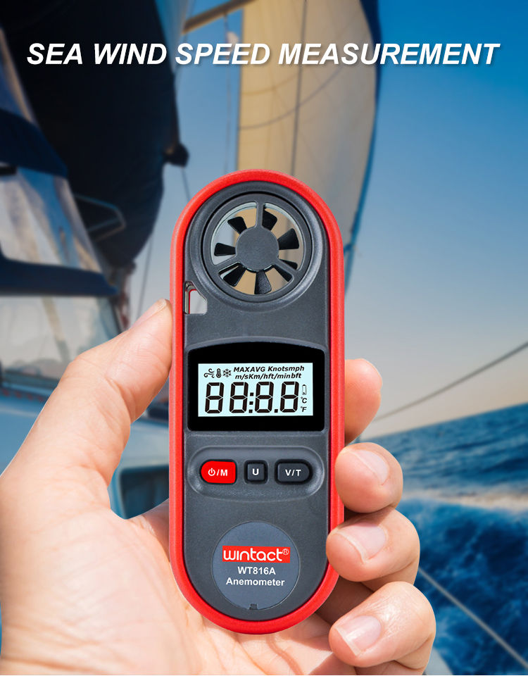 Thumbnail: Mini Digital Anemometer with Temperature | Portable Wind Speed & Air Velocity