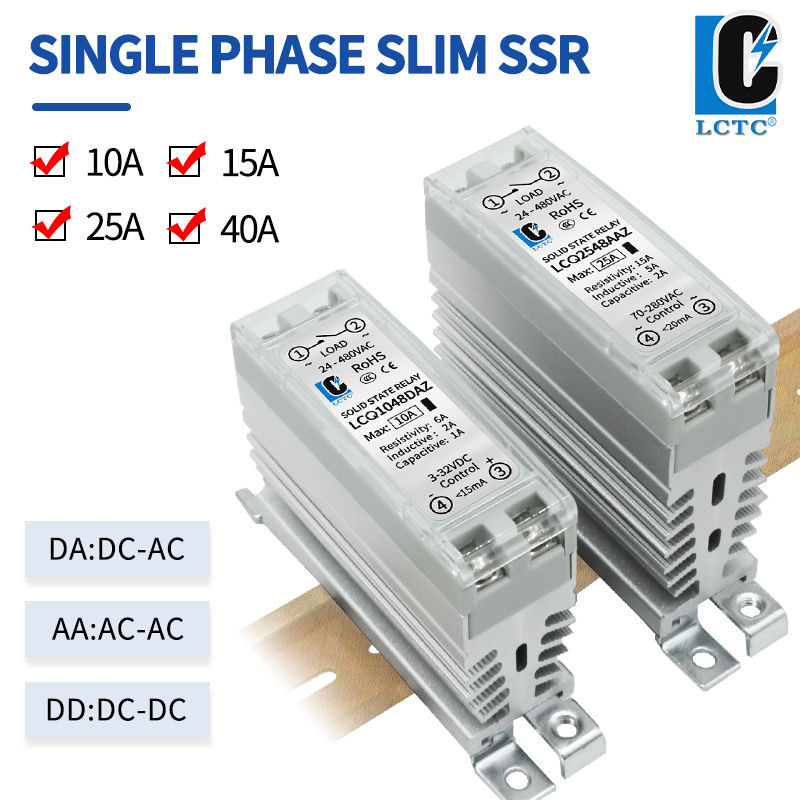 Thumbnail: DIN-Rail Solid State Relay – Single-Phase DC-AC / AC-AC / DC-DC Switching, Industrial Control Module