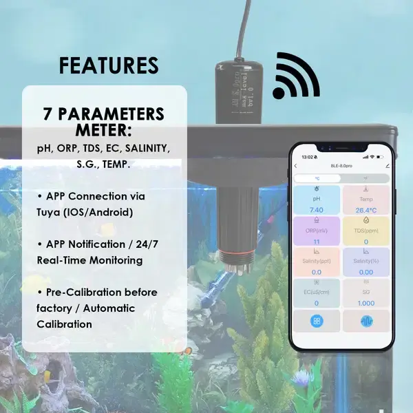 Thumbnail: WiFi 7-in-1 Smart Water Quality Probe | Aquarium, Hydroponics & Aquaculture