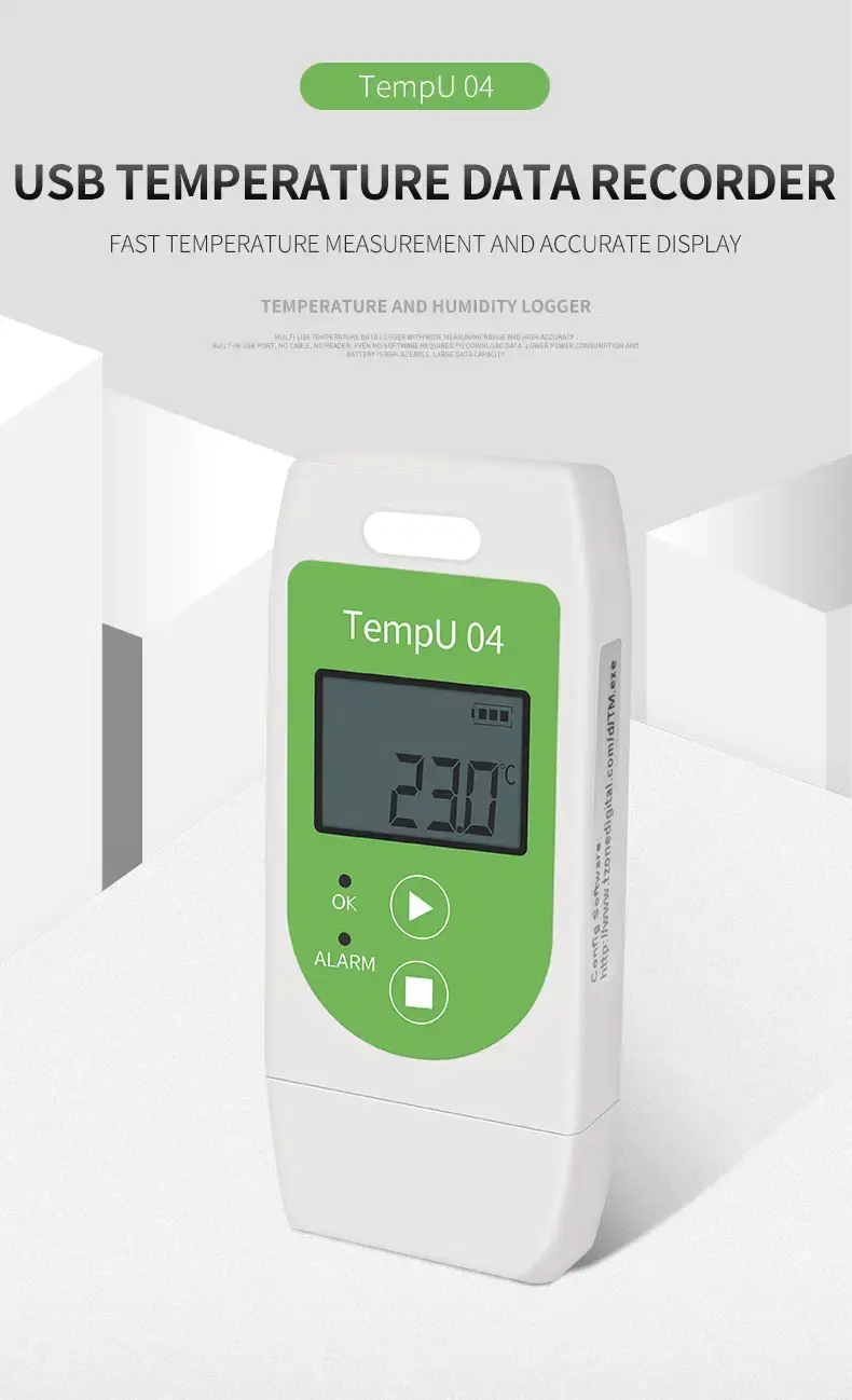 Thumbnail: Reusable USB Temperature Data Logger – 32,000 Readings Capacity, CSV/PDF Export