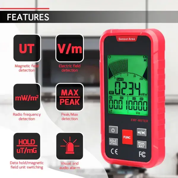 Thumbnail: Professional EMF Detector – EF, RF & 3-Axis MF Radiation Tester with Audible