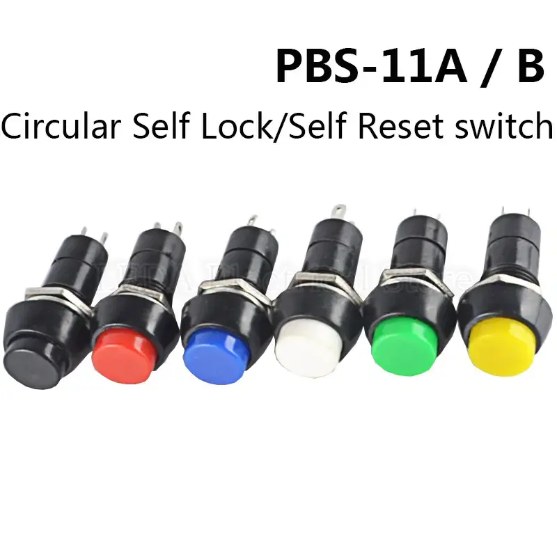 Thumbnail: 12mm Round Push Button Switch – Self-Locking / Momentary (PBS-Type)