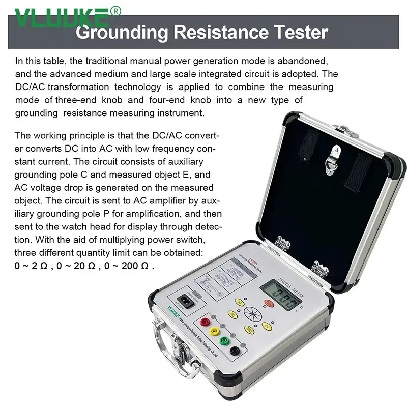 Thumbnail: Grounding Resistance Tester – DC/AC Conversion with 3-Wire & 4-Wire Test