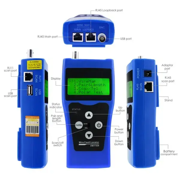 Thumbnail: Multipurpose Network LAN Cable Tester w/ 8 far-end test jacks
