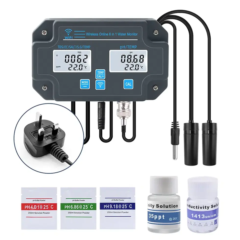 Thumbnail: WiFi Smart pH / EC / TDS / Salinity Water Quality Meter – Multi-Parameter