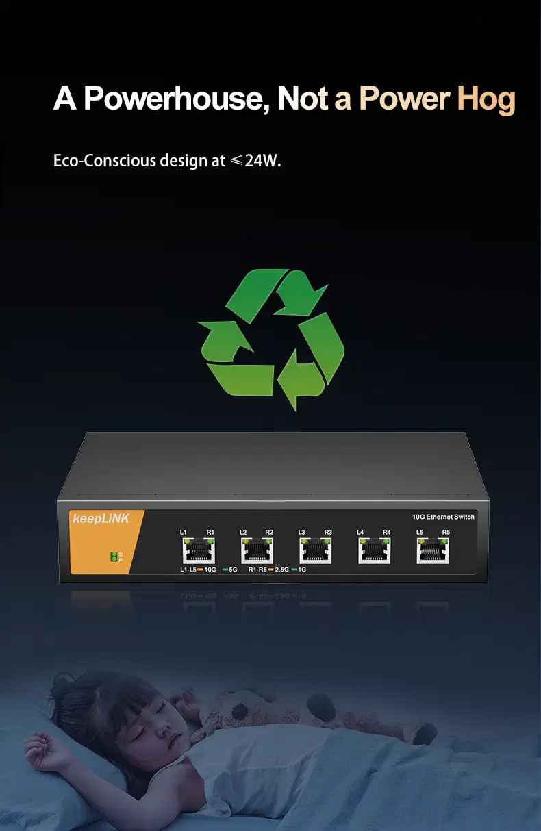 Thumbnail: 5-Port 10G Multi-Gigabit Unmanaged Ethernet Switch for High-Speed Networks