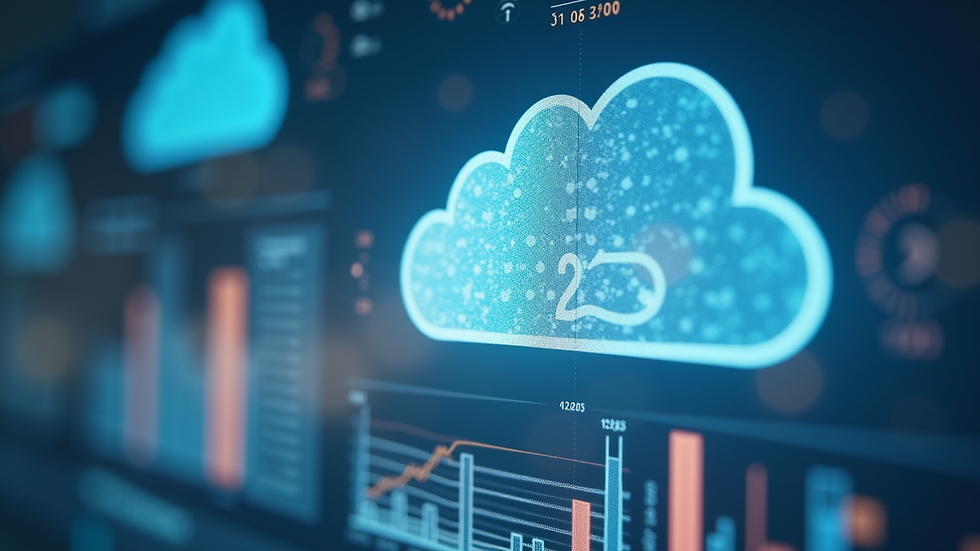 Eye-level view of a cloud dashboard displaying temperature and humidity data