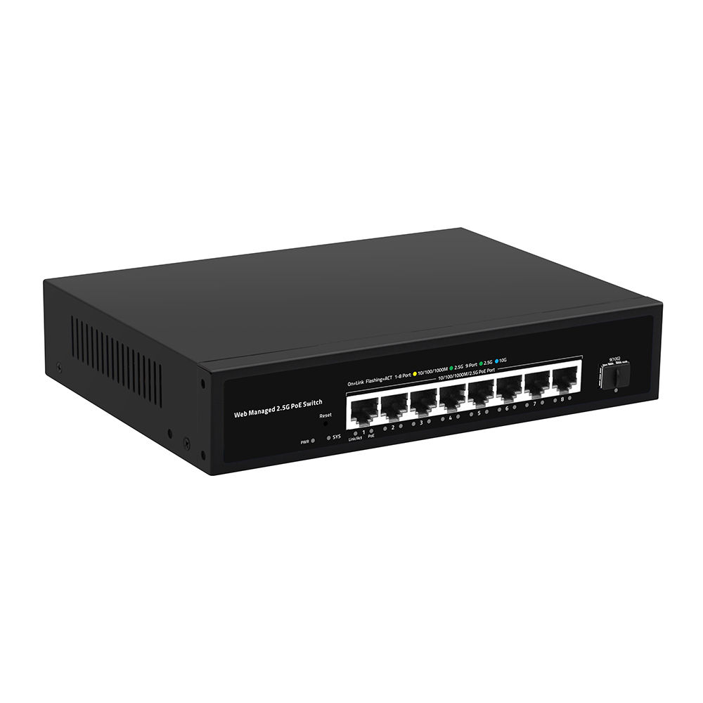 2.5Gb Smart Web-Managed PoE Switch | 8 × 2.5Gb PoE + 10Gb SFP+ | 85W Budget