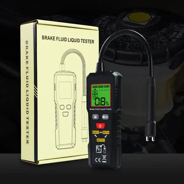 Brake Fluid Tester – DOT3, DOT4, DOT5.1 Moisture Meter with LED & Buzzer Alarm