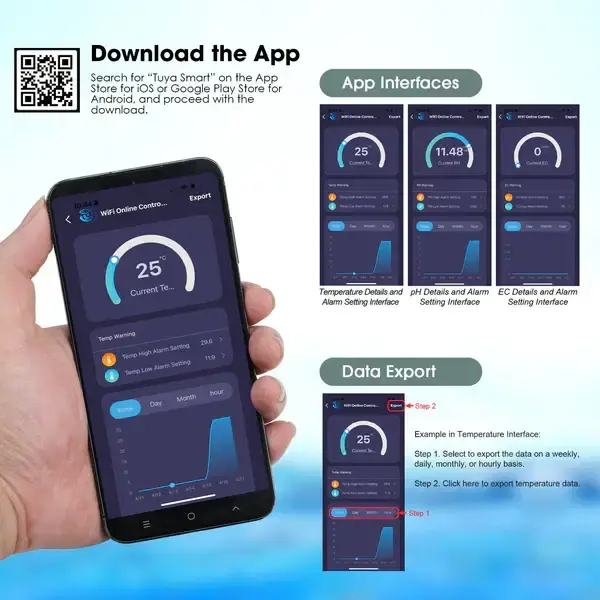 Thumbnail: WiFi-Enabled Online pH, EC & Temperature Monitor – Real-Time Water Quality