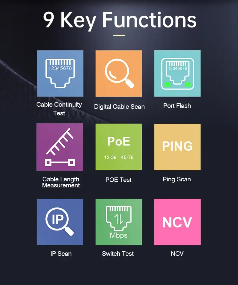 Thumbnail: Advanced Network Cable Tester with IP Scan, PoE Testing and TDR Length
