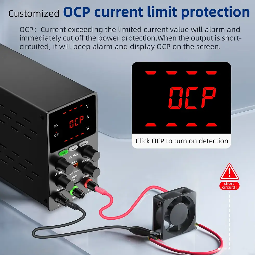 Thumbnail: Precision DC Bench Power Supply – 0–30V 0–3A with OVP/OCP Alarms & USB