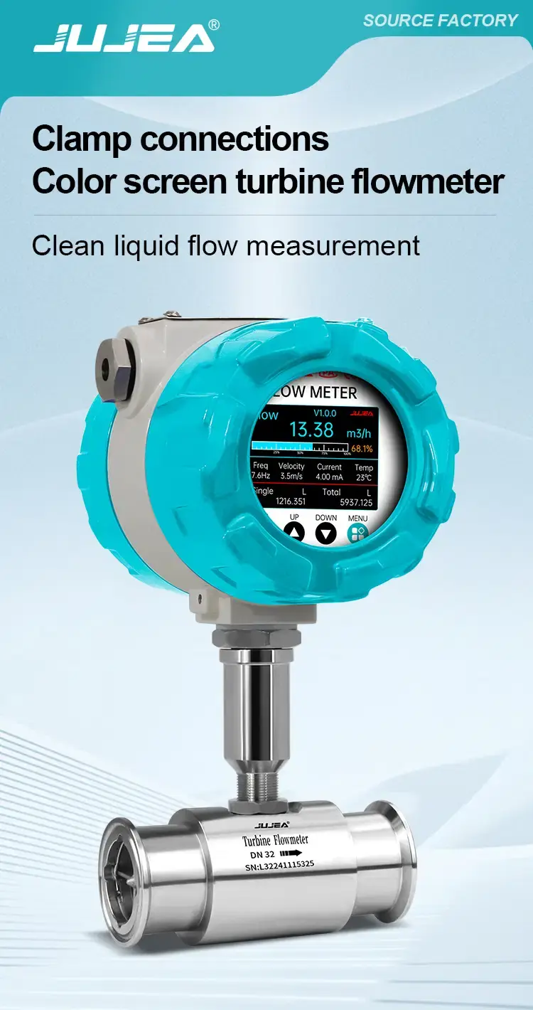 Thumbnail: Sanitary Turbine Flow Meter – Tri-Clamp Stainless Steel with Touch Display
